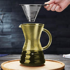 Unbreakable - Pour Over Coffee Maker with Permanent Stainless Filter 27 fl oz, Thickened Heat-Resistant Borosilicate Glass Dripper Coffee Brewer, Stovetop Safe
