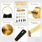 Measuring Cups and Spoons Set, R Gold Plated Stainless Steel 10 Piece for Cooking and Baking (5 Cups + 5 Spoons Gold)
