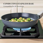 PRICUSIS Nonstick Ceramic Frying Pan, Skillet with Stay Cool Handle,Egg & Omelet & Chef's Pan, Induction Compatible & Oven Safe, Dishwasher Safe, PTFE PFAS & PFOA Free (8+10 Inch)