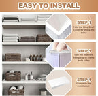 5 Pcs Wire Rack Covers 36x12x2.5 inch PVC Pantry Shelf Cover 0.31 inch Thick Removable Closet Wire Rack Shelf Covers,Decoration Kitchen Bathroom Office Shelving (Light Luxury White,36x12x2.5inch)