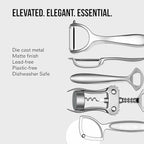 Public Goods Kitchen Tool Set | 6 Piece Kitchen Utensil Set | Includes Y-Peeler, Peeler, Bottle Opener, Wine Opener, Pizza Cutter, and Garlic Press | Plastic-Free, Dishwasher Safe Gadget Essentials