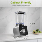 Home Blender, 1400W High-Speed Blender for Ice Crushing Power, Stainless Steel Blades, Kitchen Timer, 10 Speeds, 6 Programs for Smoothies, Frozen Drinks, Self-Cleaning, 64oz Bulk Production