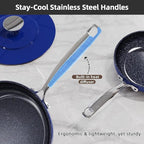 Nuwave Lux 13pc Forged Lightweight Cookware Set PFAS Free, Healthy G10 Duralon Ceramic Coating, Ultra Non-Stick, Stay-Cool Handles, Works on All Cooktops & Induction Ready