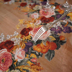 Clear Table Cover Protector Vinyl PVC Rectangle Table Cloth with Floral Fruit Pattern Oil Spill Proof Plastic Tablecloths for Dining Tables Parties Holidays (Floral Fruit, 55 x 104 Inches)