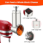 Stainless Steel Slicer Shredder Attachment for Kitchenaid Mixers, Cheese Grater & Vegetable Salad Maker Accessories, Dishwasher Safe