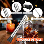 2 PCS Muddler for Cocktails,8" Stainless Steel Cocktail Muddler for Lemonade, Lemon Smasher Bartender Accessories, Crushes Ice,Fruits & Herbs, Bartender Tool for Home,Bar Use,Lemonade stand supplies