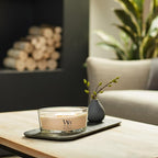 WoodWick Tonka & Almond Milk Gifts for Women and Men, 16 oz Ellipse Candle with Crackling Wick