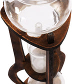 Cold Brew Drip Coffee Maker, 600ml/20.29 Ice Coffee Brewer Machine Cold-Drip Coffee Tower with Glass Container Wood Stand for Home Office