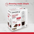 Holstein Housewares 2-in-1 Single Serve Coffee Maker, Dual Brew, Compatible with K-Cup Pods & Ground Coffee, Reusable Filter Included, Compact Drip Coffee Machine, 14oz Tank, Fits Most Cups - White