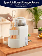 FOHERE Multifunctional Electric Cheese Grater, 6 Blades & 1.8L Container Nut Chopper, Vegetable Slicer, Food Slicer for Onion, Carrot, Cucumber (White)