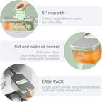 Multifunctional Mandoline food Slicer & Vegetable Chopper with Container – 6-in-1, mandolin, Cutter, Grater, Potato Slicer, Tomato Cutter, Cabbage Shredder & Fruit/Veggie Shredder -Safe & Easy to Use
