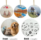 Sublimation Ceramic Ornaments - Bulk White Round Porcelain Ornament Blanks for Heat Press Printing - Personalized Xmas Tree Keepsake Crafts Gift