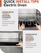 Large Roll-Up Oven Liners – 17” x 75” Non-Stick, Reusable Heavy Duty Mats for Oven Bottom, Toaster & Oven Types – BPA & PFOA Free Kitchen Accessory (Black)
