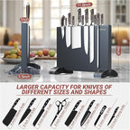 Magnetic Knife Holder, Magnetic Knife Block without Knives, Strong Double Sided Magnet Knife Storage Strip for Kitchen Counter-Black