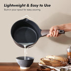 SENSARTE 1.5 & 2.5 Quart Sauce Pan Sets with Lid, Cooking Pots Set, Nonstick Saucepan Set with Pour Spout, Small Kitchen Pot, Non toxic Saucepot, Induction Comptable, Easy to Clean, PFOA Free