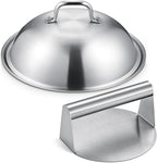 homenote Griddle Accessories for Blackstone, Commercial Grade 12 Inch Heavy Duty Melting Dome with Round Stainless Steel Smash Burger Press Perfect for Flat Top Hibachi Grill Outdoor Indoor