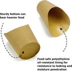CAMKYDE 100 Pcs French Fries Holder, 14oz Disposable Paper French Fry Cups Charcuterie Cups for all Occasions (14oz, Brown)