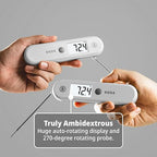 ThermoWorks SIZZLE Digital Meat Thermometer – Instant Read in 2 Seconds, Waterproof, Folding Probe with Magnetic Back, Auto-Rotating Backlit Display, for Cooking Food, Grill & BBQ - Cayenne Pepper Red