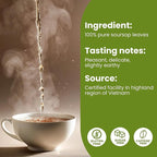 Tropical Teahouse 40 PREMIUM Soursop Leaves Tea Bags - 2.82oz - Natural & Pure, Gluten Free, Caffeine Free, Sugar-Free, Eco-conscious Packaging with Bamboo Tea Tong