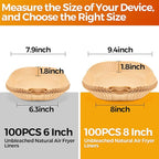 Air Fryer Paper Liners: 100Pcs Parchment Paper, 8" Air Fryer Liner Disposable for Microwave, Non-Stick Square Air Fryer Basket Liner