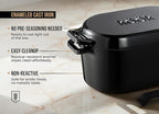 Kook Dutch Oven with Lid, Sourdough Bread Baking Supplies, Banneton Bread Proofing Set, Dual Handles, Enameled Cast Iron, Great for Baking Bread, 3.4 Qt, Artisan Sourdough Bread Making Kit, 9.8 Inch Rattan Baskets and Liners, Oval
