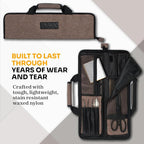 Asaya Chef Knife Roll Bag - 12 Pockets for Knives and Kitchen Utensils - Lightweight, Durable, and Stain Resistant Nylon - Perfect for the Traveling Chef - Knives not Included