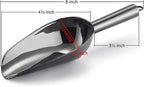 6 Ounce Ice Scoop Set of 2, E-far Platinum Black Stainless Steel Small Scoops for Ice Cube/Candy/Flour/Sugar, Metal Utility Scoops for Canisters, Baking, Kitchen Pantry, Rust Free