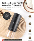 Lamido Portable Electric Coffee Grinder with Ceramic Conical Burr - 38 Adjustable Grind Settings -1500 mAh Battery Rechargeable - Auto-Stop - Washable for Espresso, Pour Over - Travel, Camping (Black)