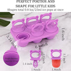 Sakolla Baby Popsicle Molds Mini 6-Cavity Silicone Ice Pop Mold with Sticks Breastmilk Popsicle Molds for Teething Relief Toddler Popsicle Mold for Ice Cream Frozen Yogurt and Fruit Juice (Purple)