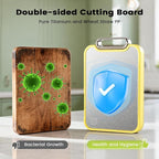 Titanium Cutting Board for Kitchen, Cutting Boards Non Toxic Double Sided Metal Pure Titanium and Wheat Straw PP Chopping Board Food Grade Easy to Clean Large Size 16"*10"*0.9"(Yellow)