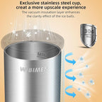 Clear Ice Cube Maker - 2.5" Ball - Stainless Steel Clear Ice Maker - Compact Design - for Old Fashioned Whiskey Gifts, Cocktail, Bourbon