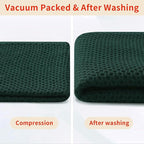 Homaxy 100% Cotton Waffle Weave Kitchen Dish Cloths, Ultra Soft Absorbent Quick Drying Dish Towels, 12 x 12 Inches, 12-Pack, Blackish Green