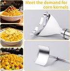 Corn Peeler and Stripper Tool, 4 Pack, Corn Peeler for Corn on The Cob, 2025 New Long Handle Stainless Steel Corn Stripper Tool, Quick Corn Cob Stripper for Home Kitchen, Restaurant & Outdoor Dining