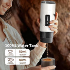 Leozora 20Bar Portable Espresso Machine, 7500mAh USB-C Rechargeable, 3-in-1 for Ground Coffee & Nespresso/DG Capsules, Stainless Steel Travel Coffee Machine for Camping, Car, Office，White