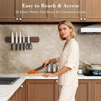 Magnetic Knife Holder for Wall, 18 Inch Wood Strong Magnetic Knife Strip, Housewarming Gifts for New Home, Kitchen Storage Space Savers, Farmhouse Kitchen Utensil Organizer Essentials
