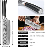 Sunnecko Damascus Nakiri Knife,Japanese VG10 Core Steel Damascus Cleaver Knife,Professional Razor Sharp Kitchen Knives with Knives Sharpner