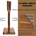 YOUSUNLONG Magnetic Knife Block - Magnetic Knife Holder - Magnetic Knife Stand - Double Sided Magnetic Acacia Wood - Holds 10 inch knives - Large Cutlery Display Stand and Storage Rack