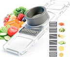 Multifunctional Handheld Mandoline Slicer for Kitchen – Sharp Vegetable Cutter with Safety Guard, 6‑in‑1 Cucumber Slicer & Grater, Crystal-Clear One-Piece Body, Easy to Clean, Sturdy & Compact