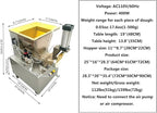 INTSUPERMAI Dough Divider Rounder Cutting Machine Electric Dough Ball Maker 0.03oz-17.6oz Hydraulic Dough Cutter Bakery Machine 110V