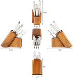 Cangshan L1 Series White 1026078 German Steel Forged 12-Piece Knife Block Set with 6 Steak Knives, Acacia Block