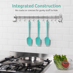 U-Taste Silicone Spoon Spatula Set, 600ºF High Heat Resistant Food Grade Flexible Rubber Scraper, Cooking Mixing Baking Kitchen Utensils Set of 3 (Aqua Sky)