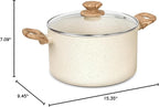 MICHELANGELO Stock Pot - 6 Qt Soup Pot with Lid, Non Stick Pots with Granite Coating, Non Toxic Cooking Pots for All Stovetops, with Stay Cool Handles