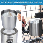 Kenmore Electric Milk Steamer and Foam Maker – Hot or Cold Milk Frother for Coffee, Lattes, Cappuccino, Portable Milk Heater and Foamer for Espresso, Home Brewing, Calentador de Leche para Café