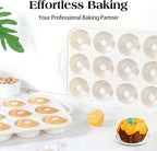 Vinino Silicone Mini Fluted Tube Cake Pans with Metal Reinforced Frame, 12-Cavity Mini Flan Molds, Non-stick Cupcakes Pans for Baking, Donuts, Muffins, Cornbread, Brownies, Jellies