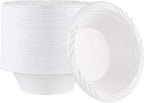 PLASTICPRO 100 Count Disposable 12 ounce White Plastic Soup Bowls
