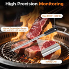 NiTsai Smart Wireless Meat Thermometer with Ultra Thin Probe, Remote Monitoring and Instant Read with APP, Bluetooth Food Thermometer for Oven, BBQ, Smoker, Grill, Air Fryer