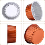 EUSOAR Dessert Cups With Lids, 5 OZ 100pcs Baking Cups with Lids,125ml Snacks Desserts Flan, Recyclable Economical Catering Gathering Club Shower Wedding Party Favor Baking Cups-Caramel