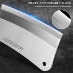 KOFERY Classic 7-inch Heavy Duty Meat Cleaver Knife - Bone Chopper for Home and Restaurant - Premium Stainless Steel Butcher's Choice