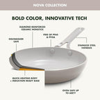 GreenPan Nova 8" Frying Pan Skillet, Oprah’s Favorite Things 2024, Ceramic Nonstick Cookware, PFAS Free, Toxin-Free, Induction Suitable, Dishwasher & Oven Safe, Durable, Easy Clean, Clay