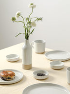 famiware Milkyway Ceramic Soy Sauce Dish, Dipping Bowls Set of 6, Dipping Sauce Bowls/Dishes, 4oz Small Serving Bowls for Side Dishes, Condiment, Sushi, Appetizer, Dessert, White